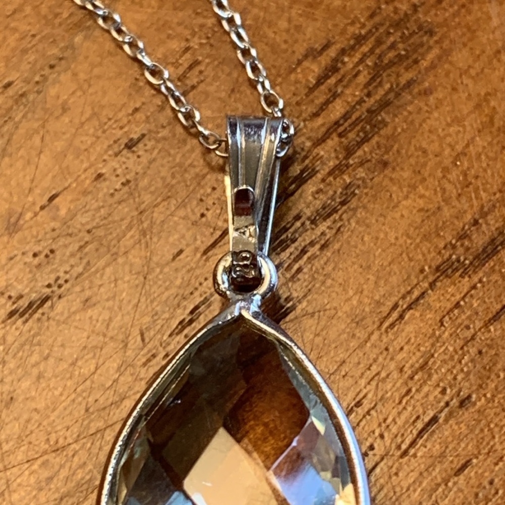 Genuine natural green amethyst 6.05ct pear cut Sterling silver 925 pendant/chain - Picture 6 of 13